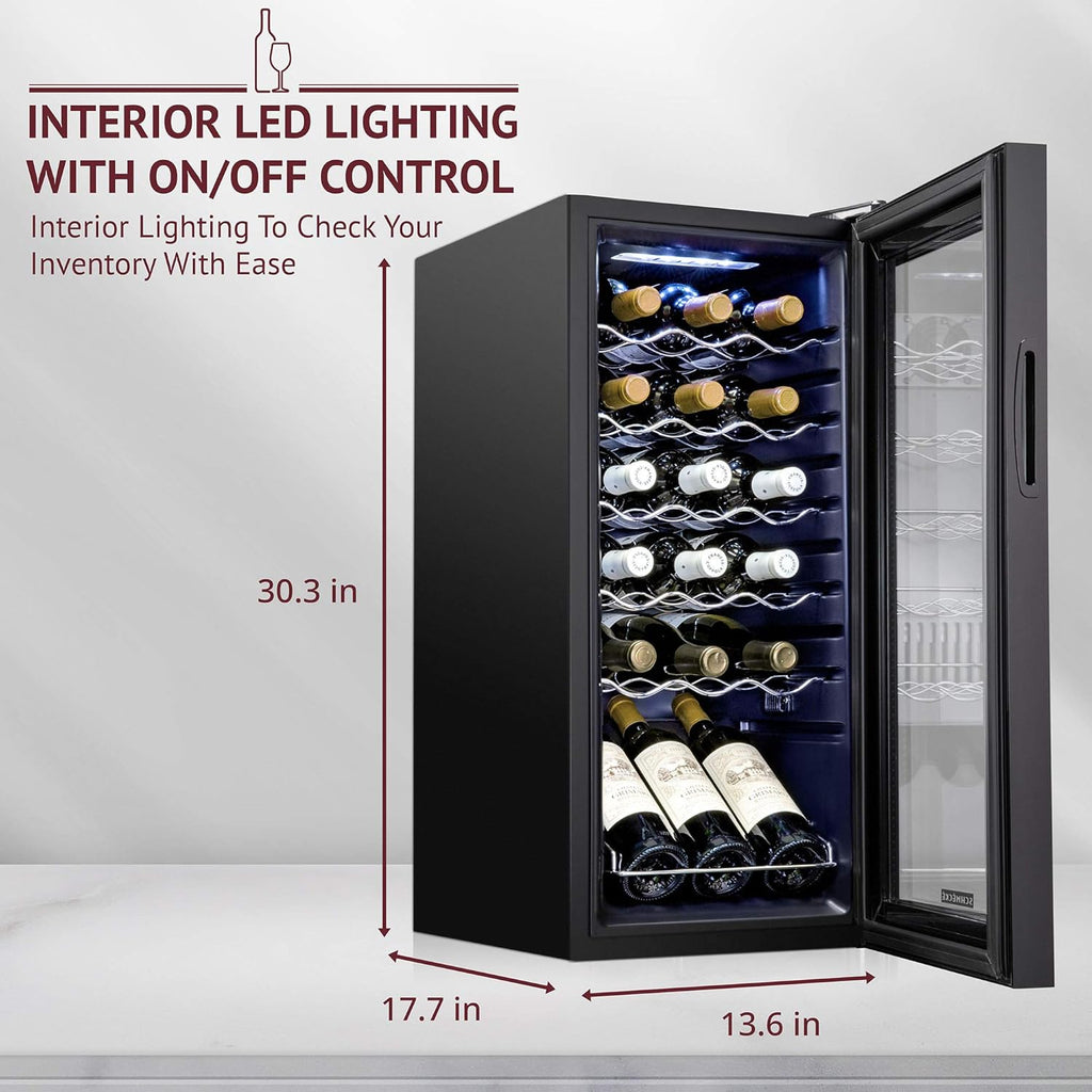 18 Bottle Compressor Wine Cooler Refrigerator w/Lock - Large Freestanding Wine C