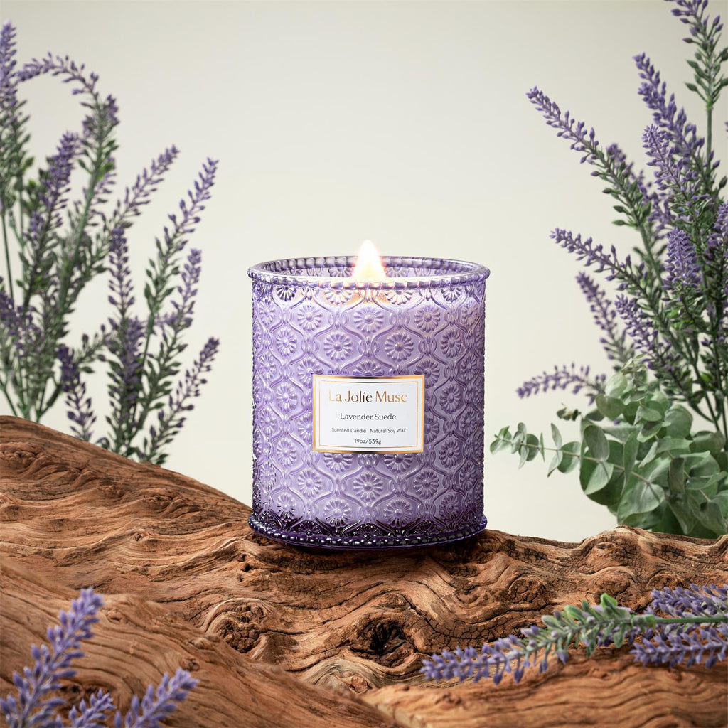 Suede Scented Candles, 19 oz Natural Soy Wax
