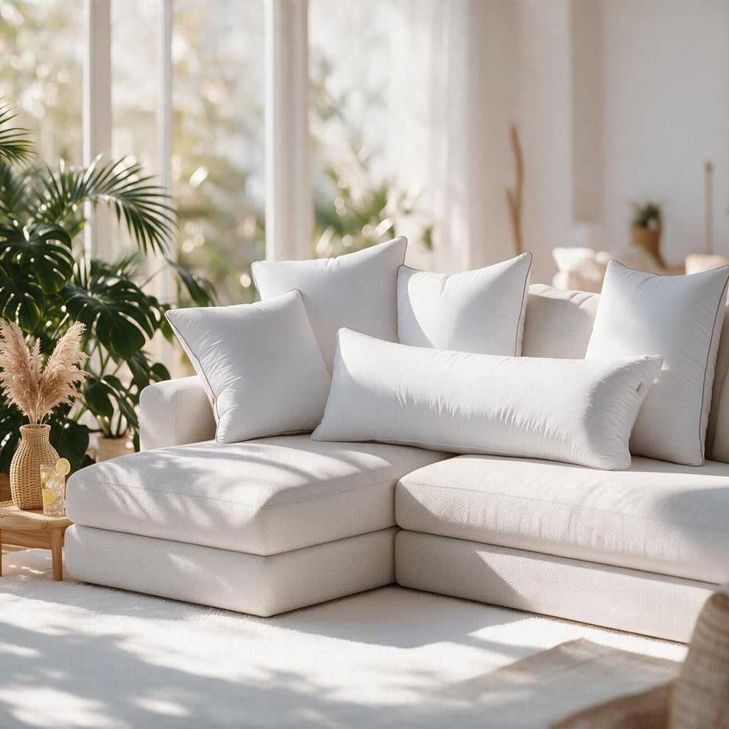 20 x 20 Pillow Inserts - Firm and Fluffy Decorative Square Sofa Throw Pillow with 100% Cotton Cover - Down