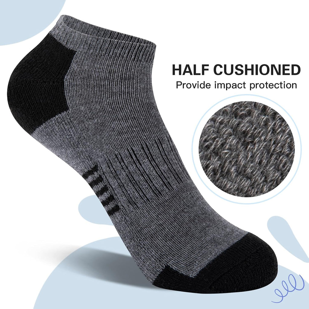 10 Pairs Boys Socks Low Cut Ankle Socks For Kids Old Short Athletic Socks With Cushioned Sole