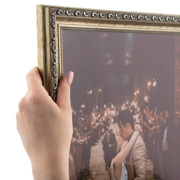 15x19 Inch Silver Picture Frame, This 17 Inch Custom Poster Frame is Antique Silver - Comes with Regular Glass and 1