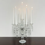 Crystal Candle Holder - 7-Arm 14 Inch Crystal Taper Candlestick Candelabra - Centerpieceval