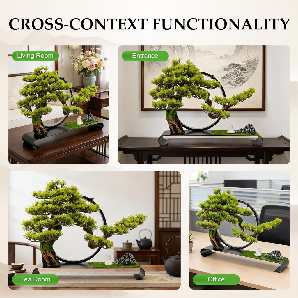 Realistic Simulation Bonsai, Zen Artificial Welcome Pine Bonsai LED Lamp 10%-100% Brightness, Artificial Bonsai Pine