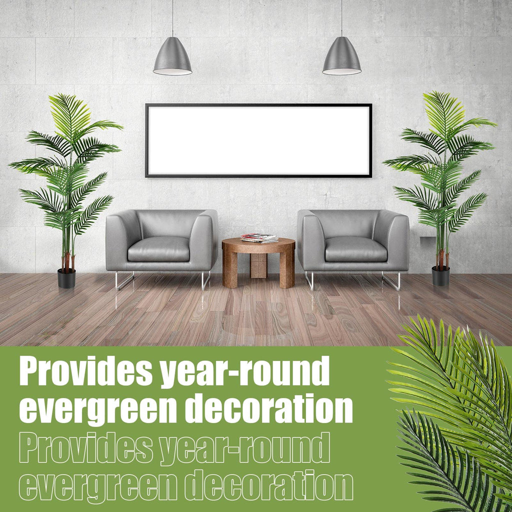 4 Pack Artificial Palm Trees 4Ft 5Ft, Fake Plants Fake Trees Artificial Areca Palm Plants for Outdoor Indoor Faux