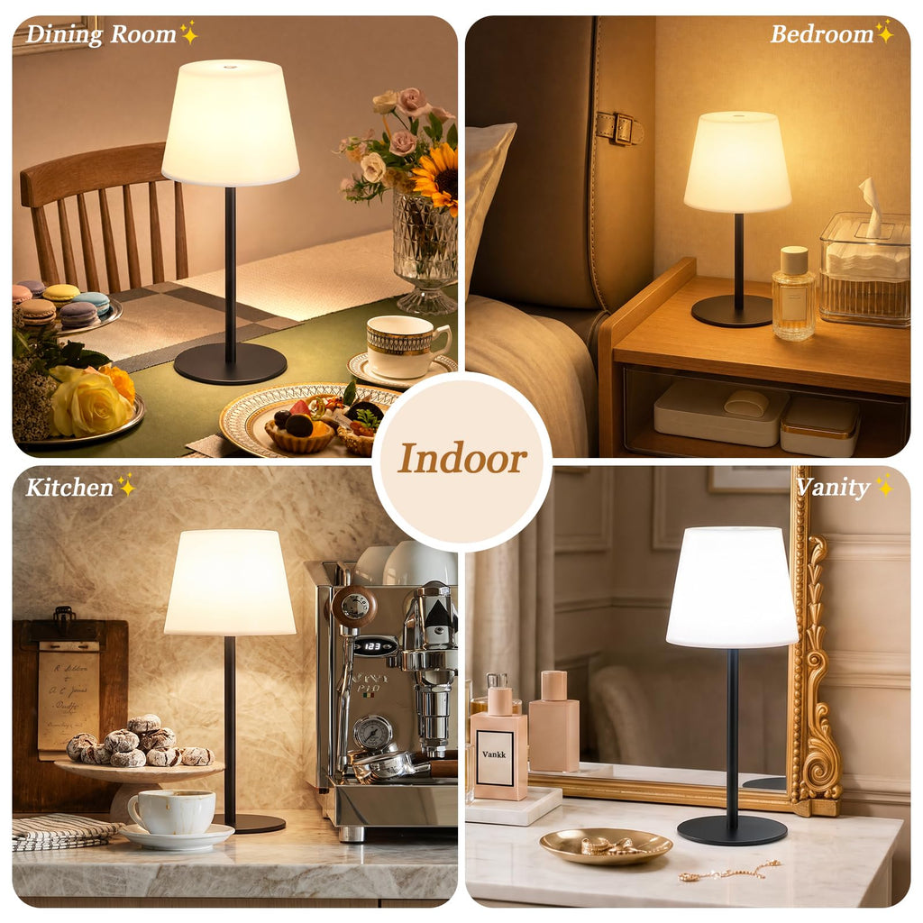 Shower Lamp Rechargeable Waterproof Lamp, Cordless Table Lamp