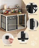 39.4'' Dog Crate Furniture, Large Wooden Dog Crate with Storage and 3 Doors, Indoor Kennel for Medium/Large Dogs