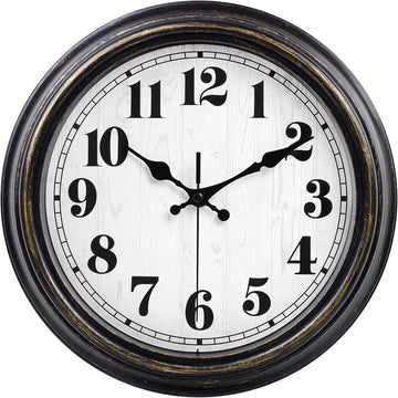 45MinST 12 Inches Retro Wall Clock, Silent Non Ticking Battery Operated Movement, Decor for Home/Wall Decor