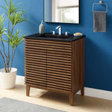 Render 30" Bathroom Vanity with Sink in Walnut Black