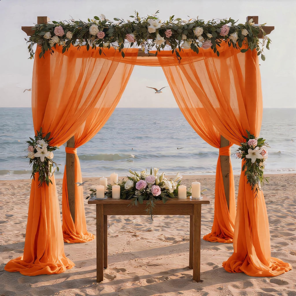 Wedding Arch Draping Fabric 30'' x 18FT Sheer Chiffon Arch Drape Backdrop