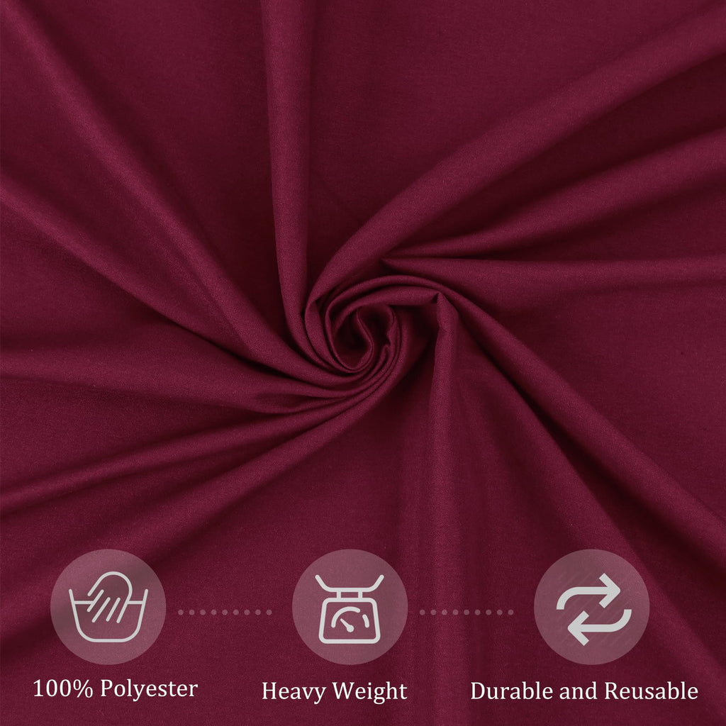 8 Pack Premium Burgundy Tablecloth 60 x 102 Inch, Rectangle Table Clothes for 6 Foot Rectangle Table Washable