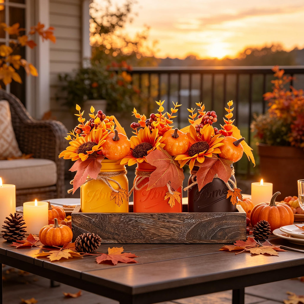 Fall Thanksgiving Table Decor, Farmhouse Centerpieces for Tables