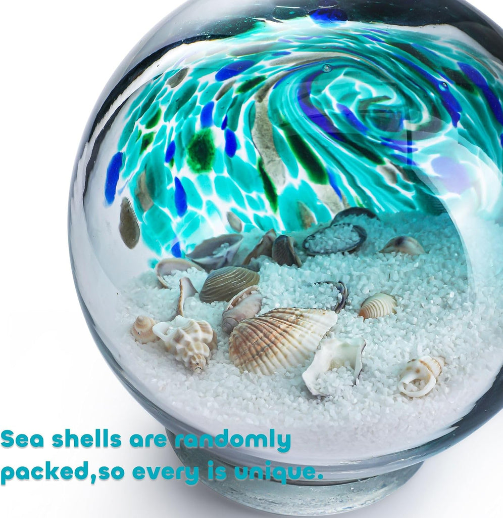 4'' Sea Globe Hand Blown Art Glass Decor