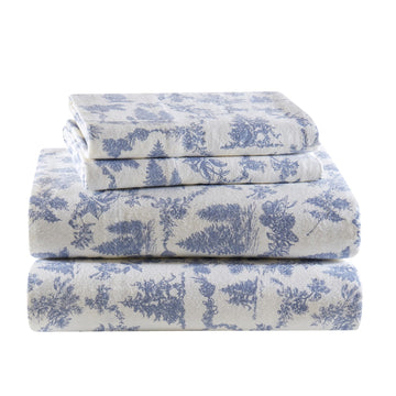 Cozy Flannel Sheets 100% Cotton, Cal King Sheet Set, 4psc