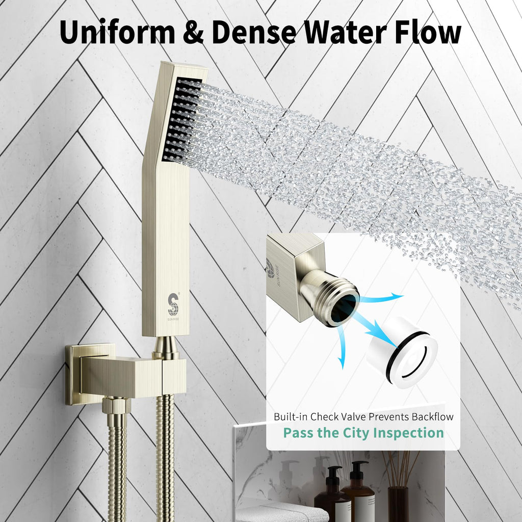 16 Inch Ceiling Mount Rain Shower System,Brushed Nickel