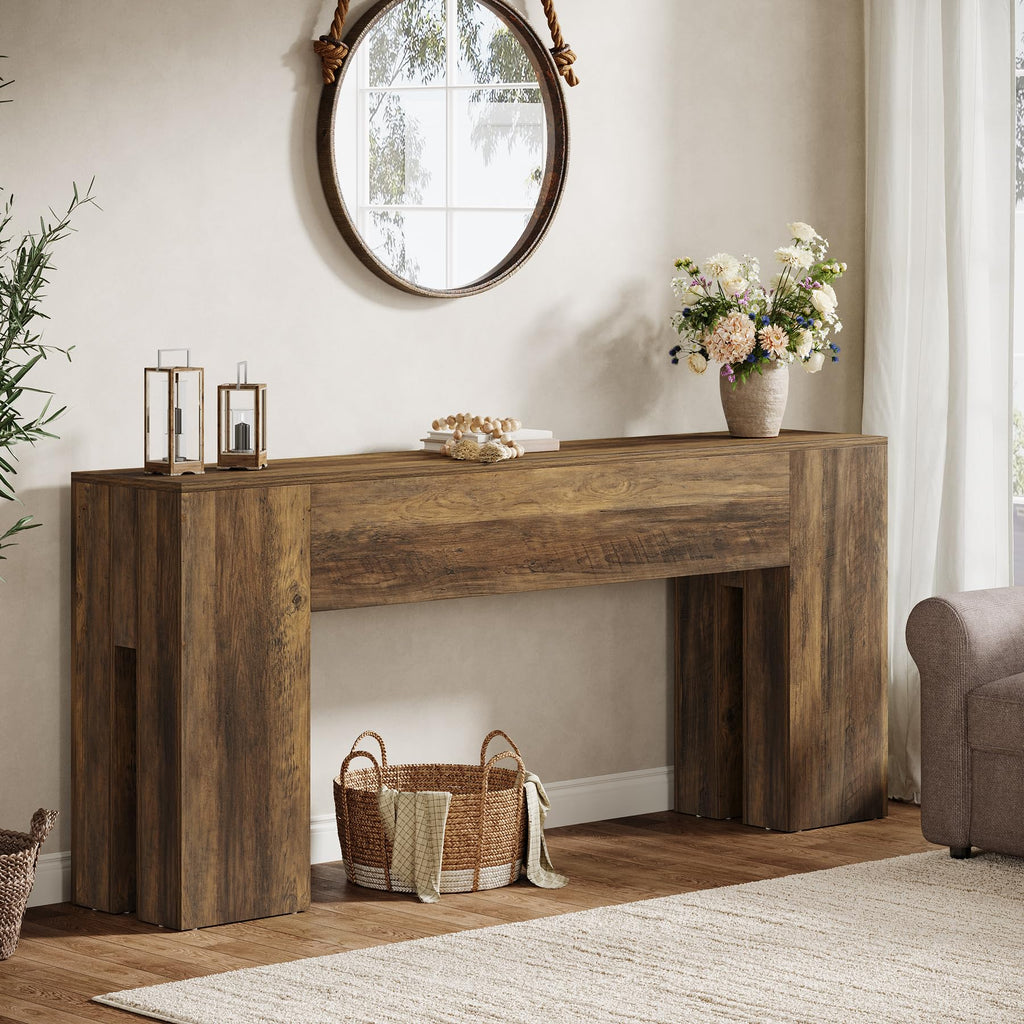 71-Inch Long Console Table, Farmhouse Sofa Console