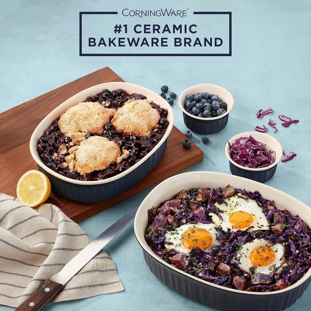 Ceramic Bakeware Set with Lids Chip and Crack Resistant Stoneware Dish, Microwave, Dishwasher, Oven, Freezer and