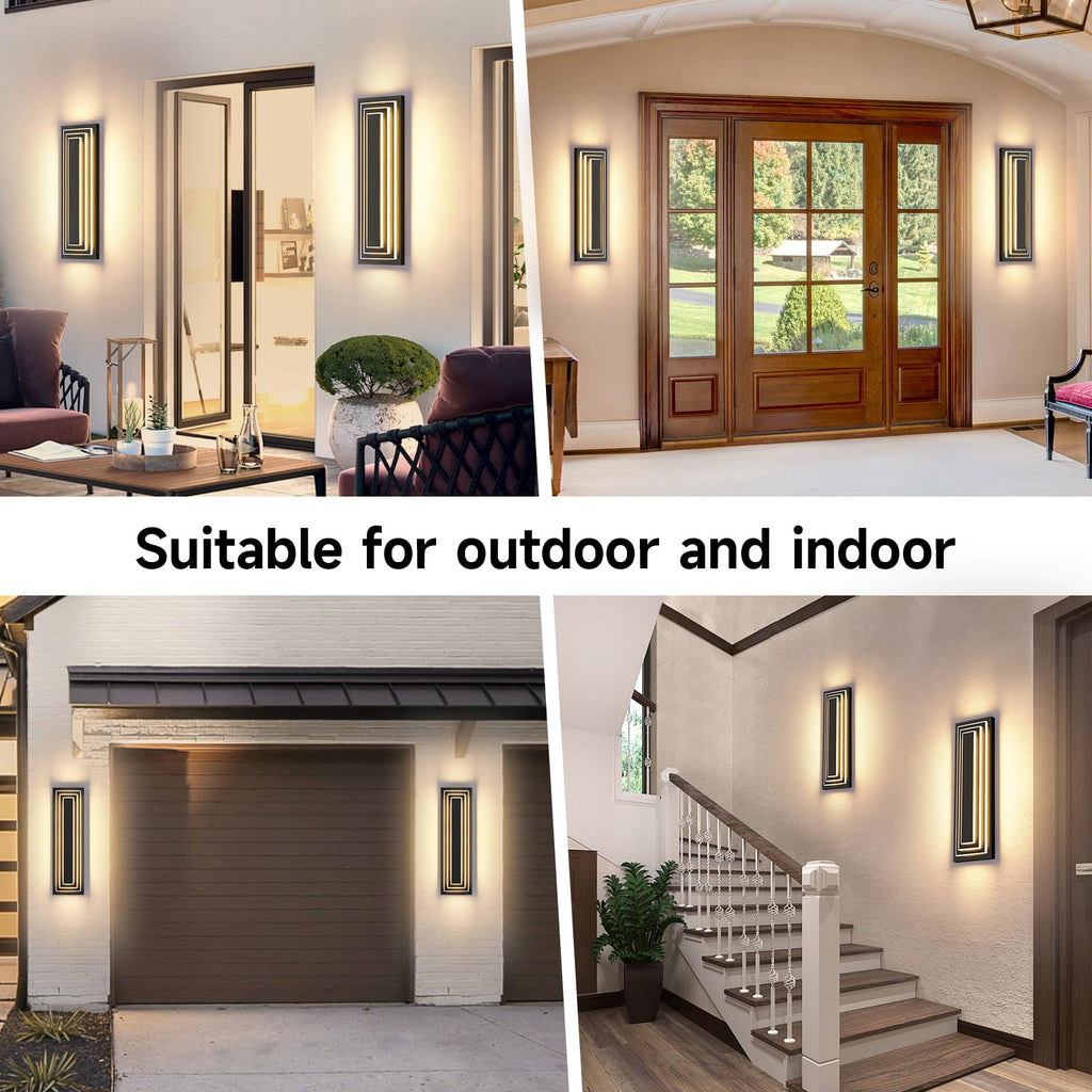 Outdoor Wall Lights, 3-ier Large Exterior Lighting Fixtures 23.6 in