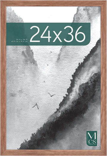 Museum Poster Frame, 24x36, Medium Oak, 1-Pack | Museum Collection Poster Frame For Photos & Art Prints, Hangs