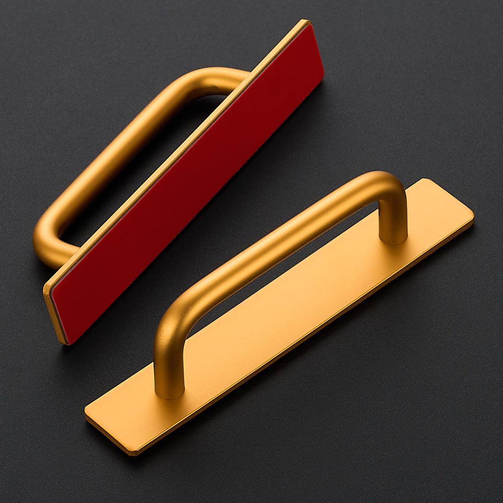 12 Pack Adhesive Handles Self Stick Instant Cabinet Handles 5.83", Gold
