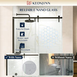 Single Sliding Shower Door, 55-60" W x 76" H Frameless Shower Door