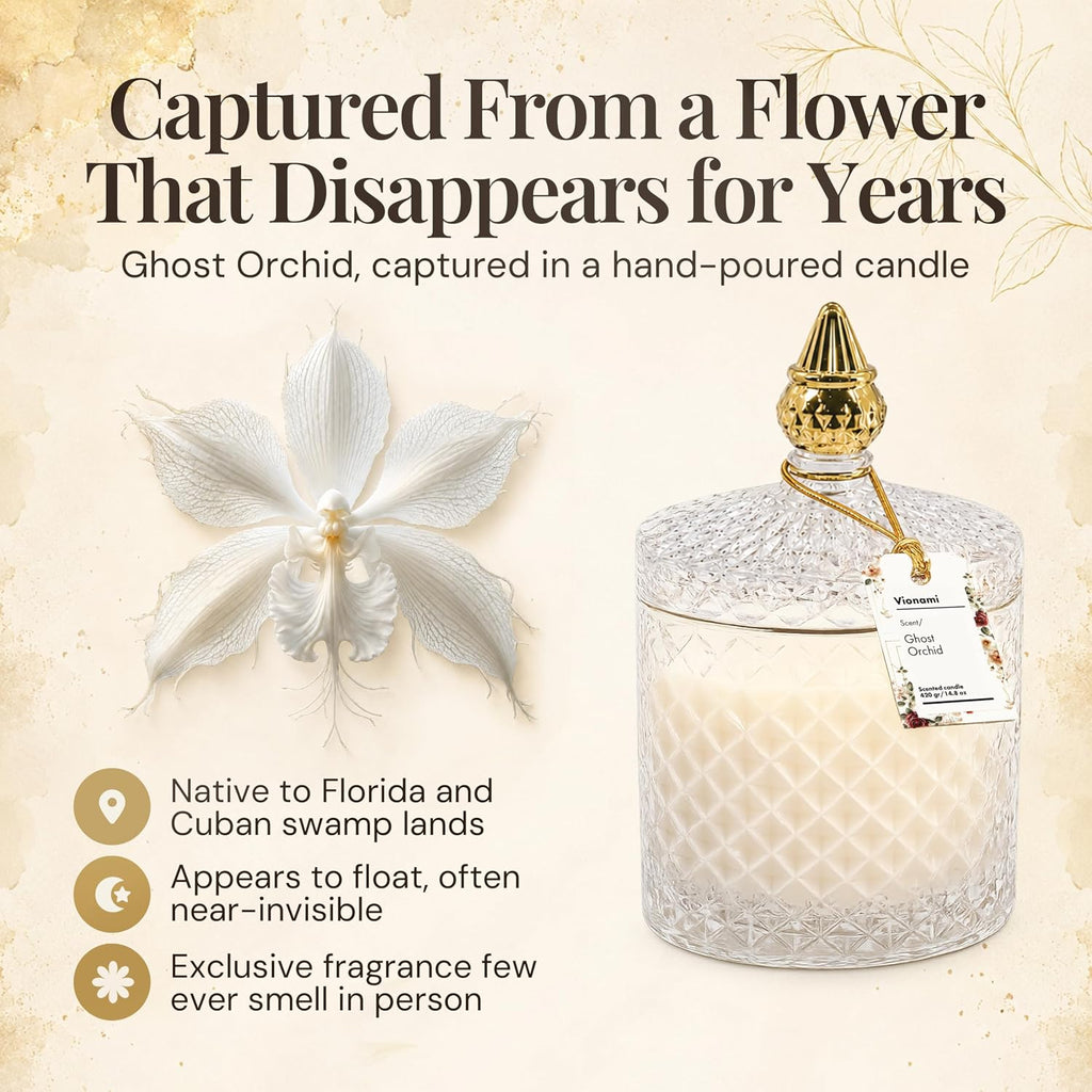 Ghost Orchid Rare Flower Fragrance Luxury Scented Candle Gift - Set of 148