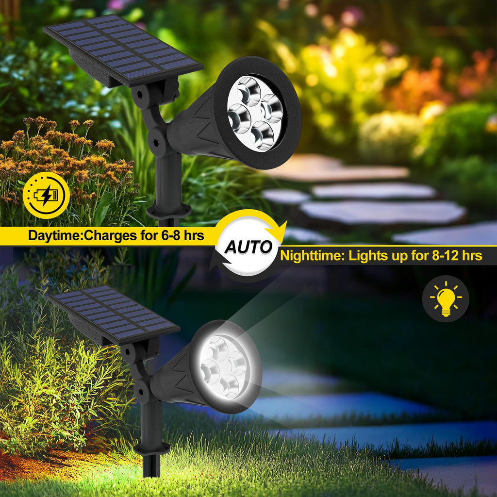 Solar Spot Lights Outdoor Waterproof, Solar Landscape Spotlights, 4Pack
