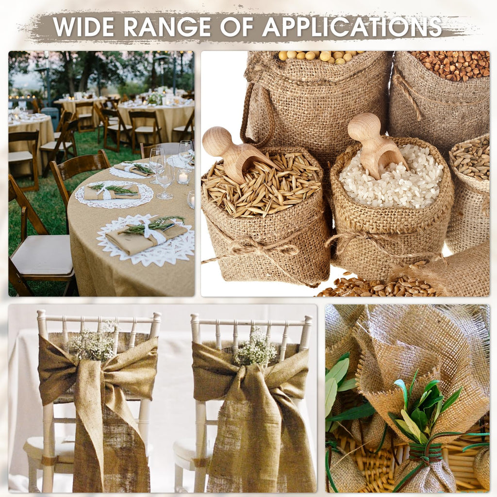 Burlap Fabric Roll - Garden Burlap Fabric Roll Natural Jute Outdoor Fabric Burlap Weed Barrier Trees Trunk Wrap for