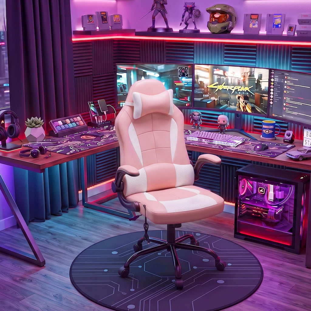 Gaming Chair Office Chair Desk Chair Racing Executive PU Leather Ergonomic Massage Computer Chair with Lumbar Support