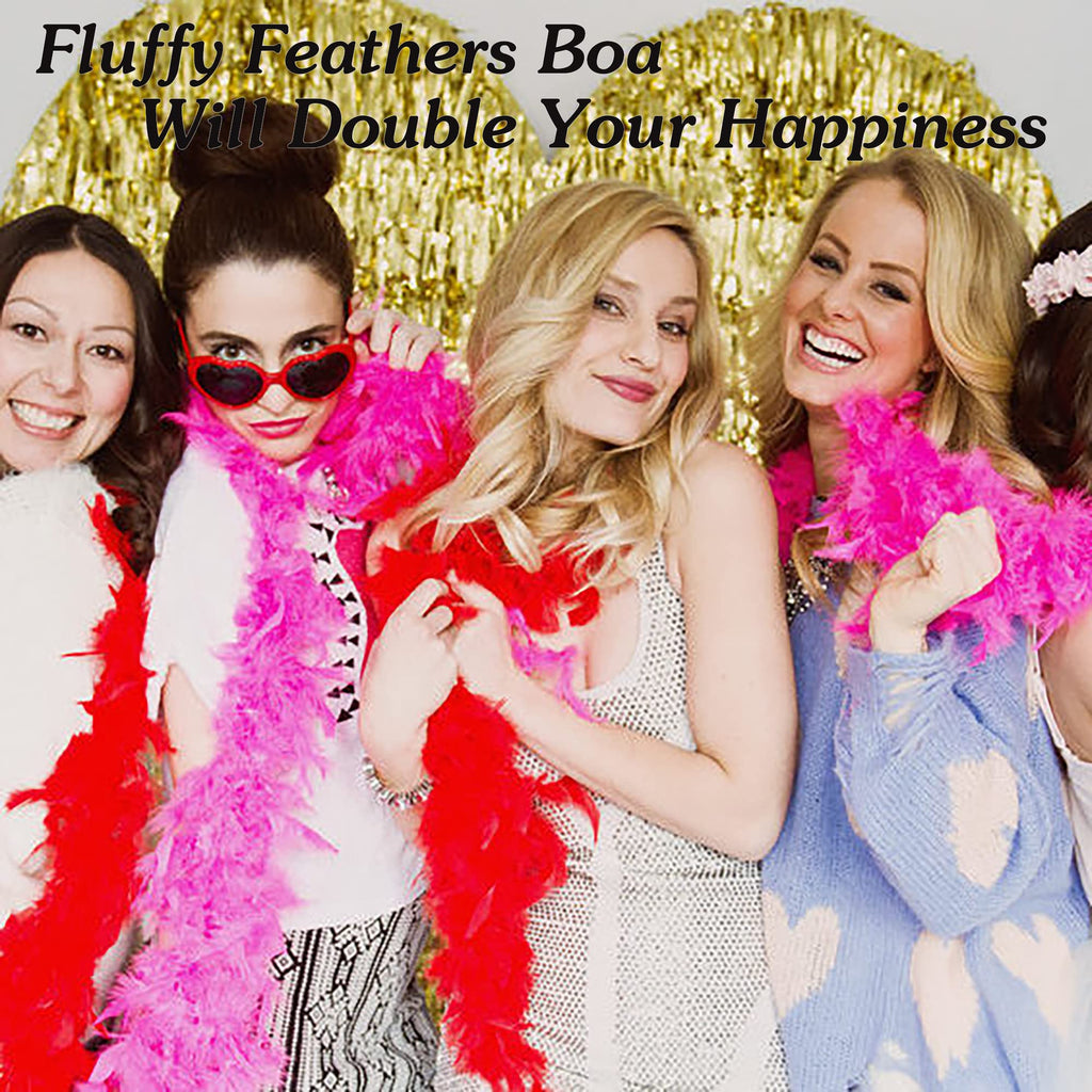 45g Fluffy Turkey White Feather Boas Bulk for Party Decor,2Yards