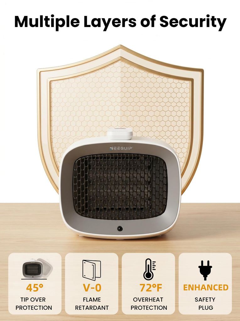 Small Space Heater with Magnetic Remote for Indoor Use