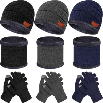9 Pcs Kids Hat Glove Scarf Sets