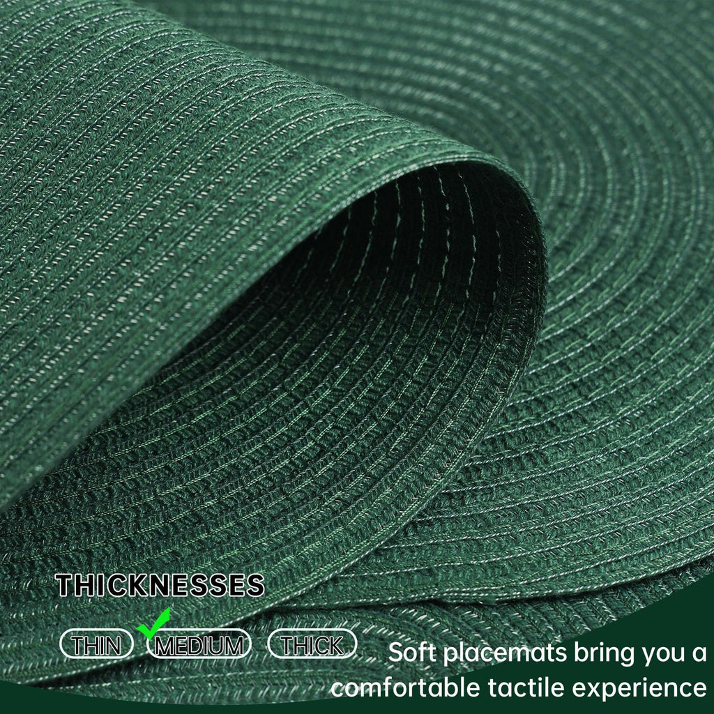 Placemats Set of 8, Woven Oval Braided Dining Table Mats(Sage Green)