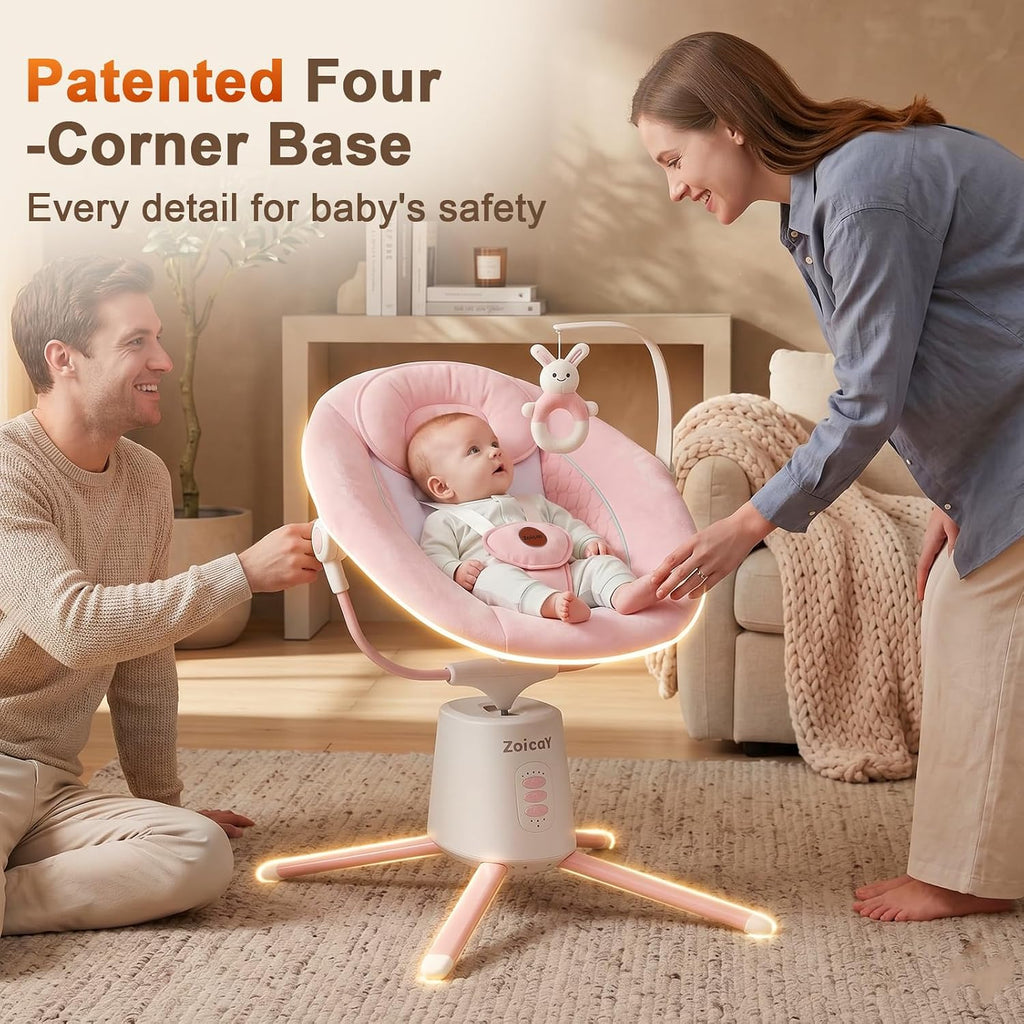 Swing for Infants, Electric Infant Swing with Bluetooth Music, Pink