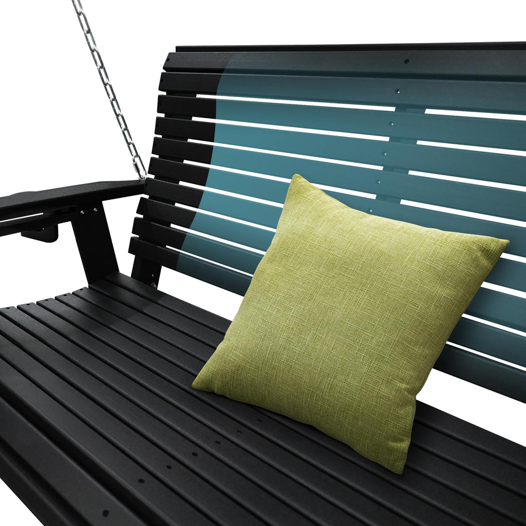 HDPE Porch Swing with 18/8 Stainless Steel Bolts, 4 FT, Iron Black