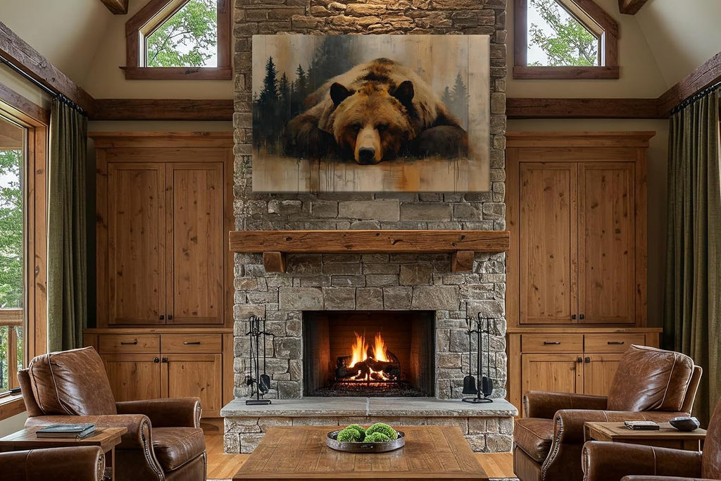 Wildlife Canvas Prints - Wild Animals Home Decor - Medium, Large, and Extra Large Wall Art (Grizzly Repose, L x