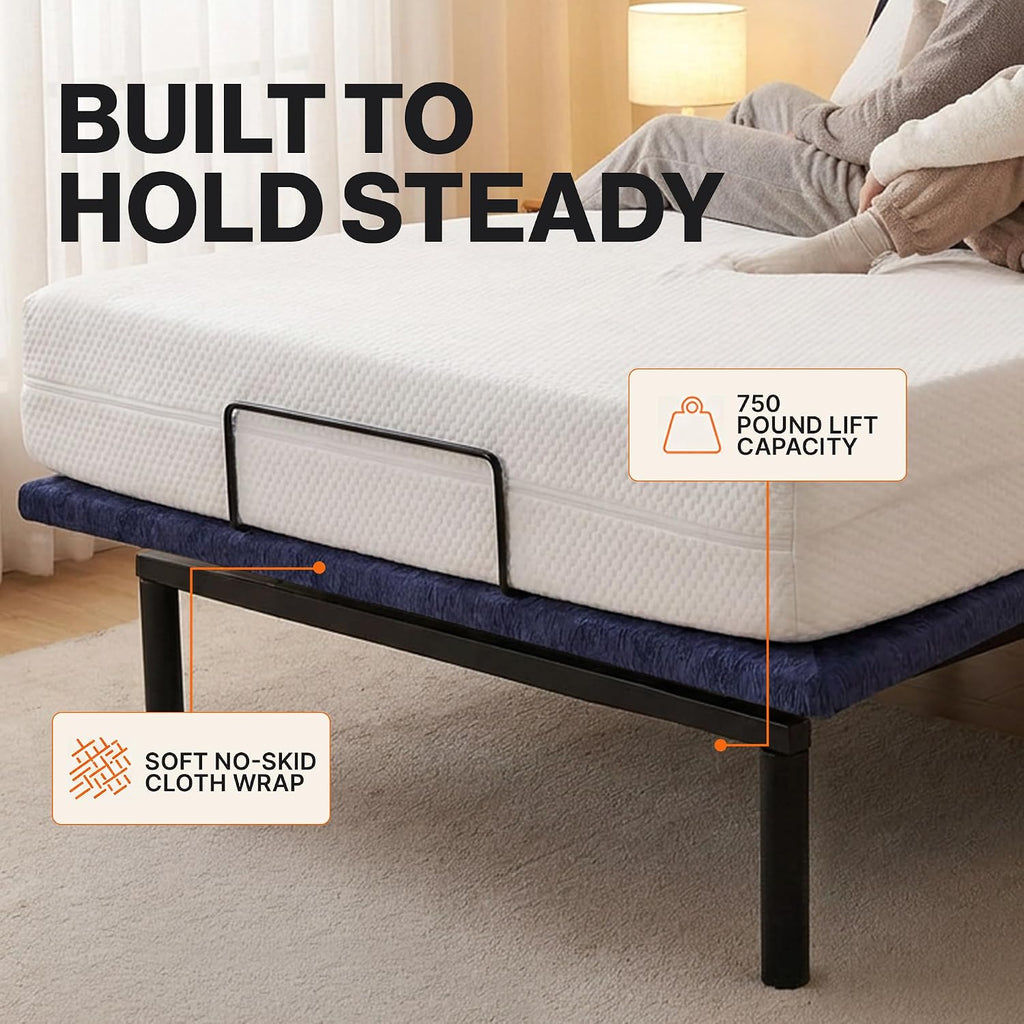F450 Adjustable Bed Base, Twin XL Metal Frame, 750 lb Capacity - Set of 10