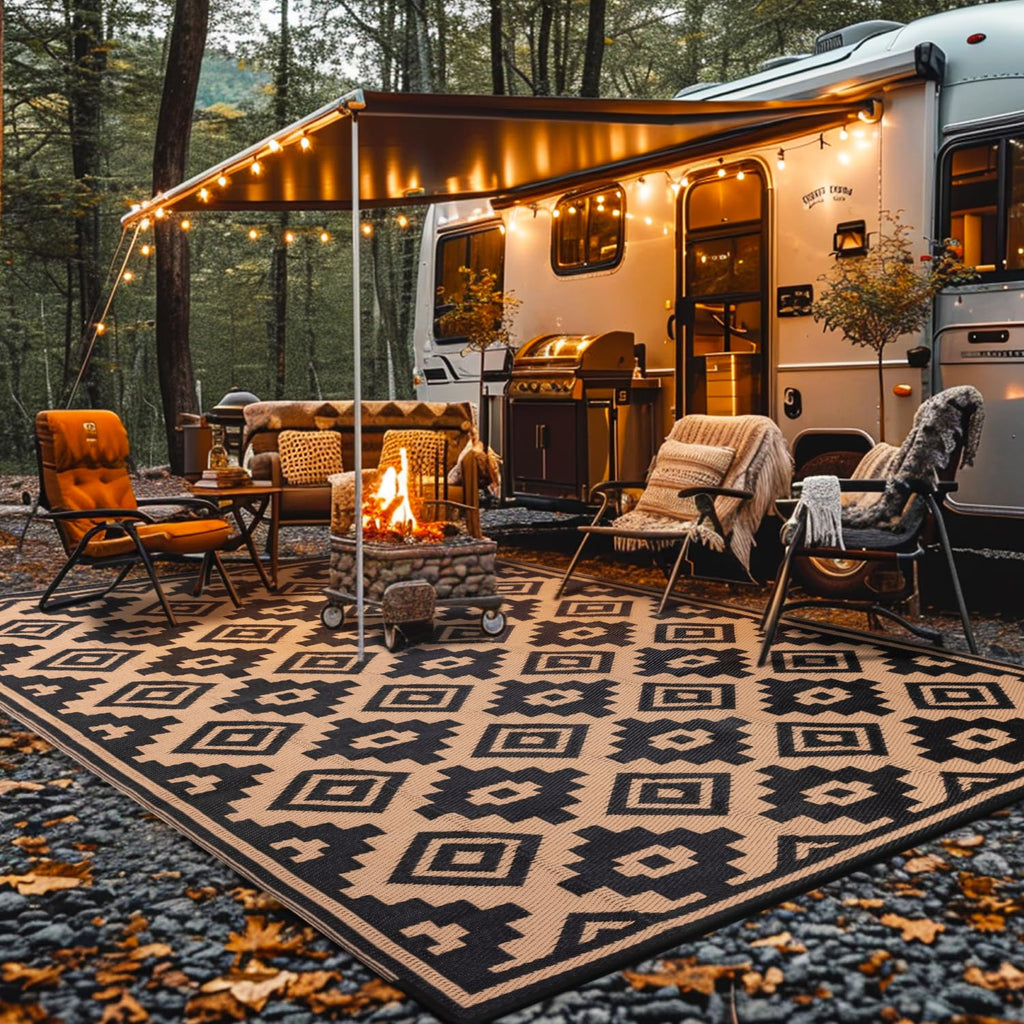 9x12 ft Outdoor Rug, Modern Waterproof Area Rug