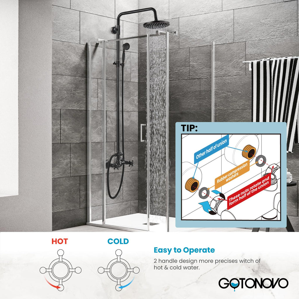 Exposed Shower System 8'' Head with Handheld Oil Rubbed Bronze