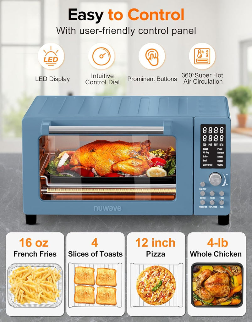 Bravo Pro Smart Air Fryer Toaster Oven Combo, Airfryer Convection Oven Countertop, 10-in-1 Functions with Quicker &