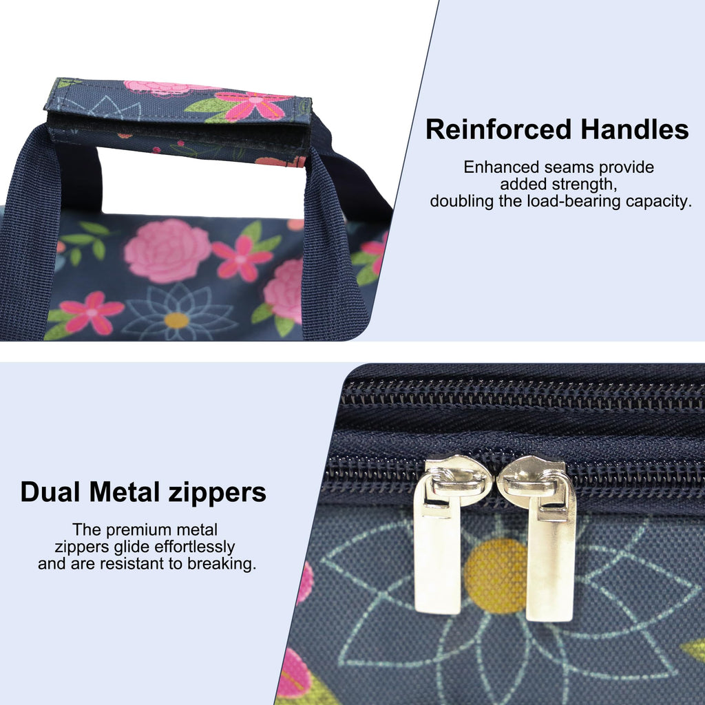 Double Decker Insulated Casserole Carrier, Expandable Thermal Food Warmer Bag Fits 9x13 Dish, Leak-Proof Potluck