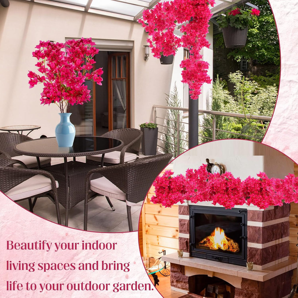 Artificial Bougainvillea Bulk Silk Flower, Rose Red - Set of 16