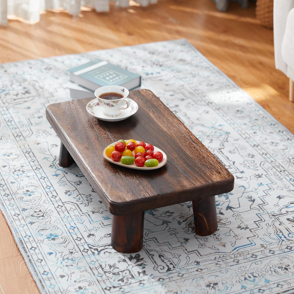 Paulownia Wooden Japanese Floor Table, Sturdy Lightweight Tea Table