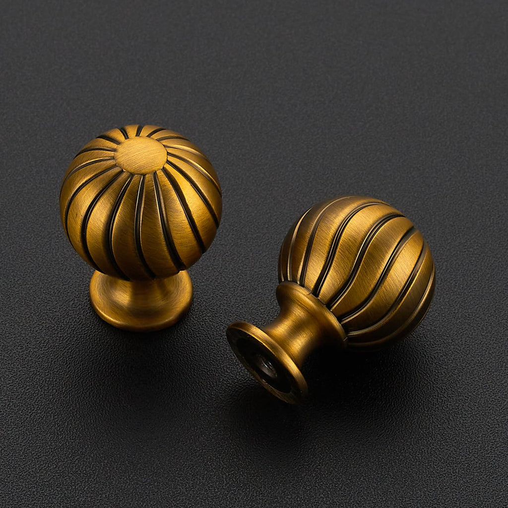 12 Pack Brushed Brass Cabinet Knobs, 1 Inch Round Dresser Drawer Knobs
