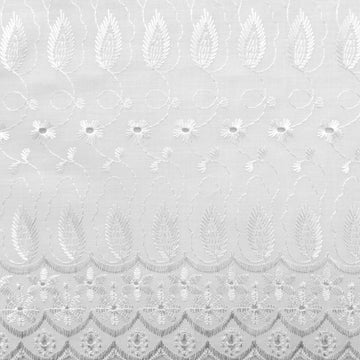 Daisy in Leaf White 100% Cotton Embroidered Eyelet 42 inch Fabric by The Yard (F.E.)