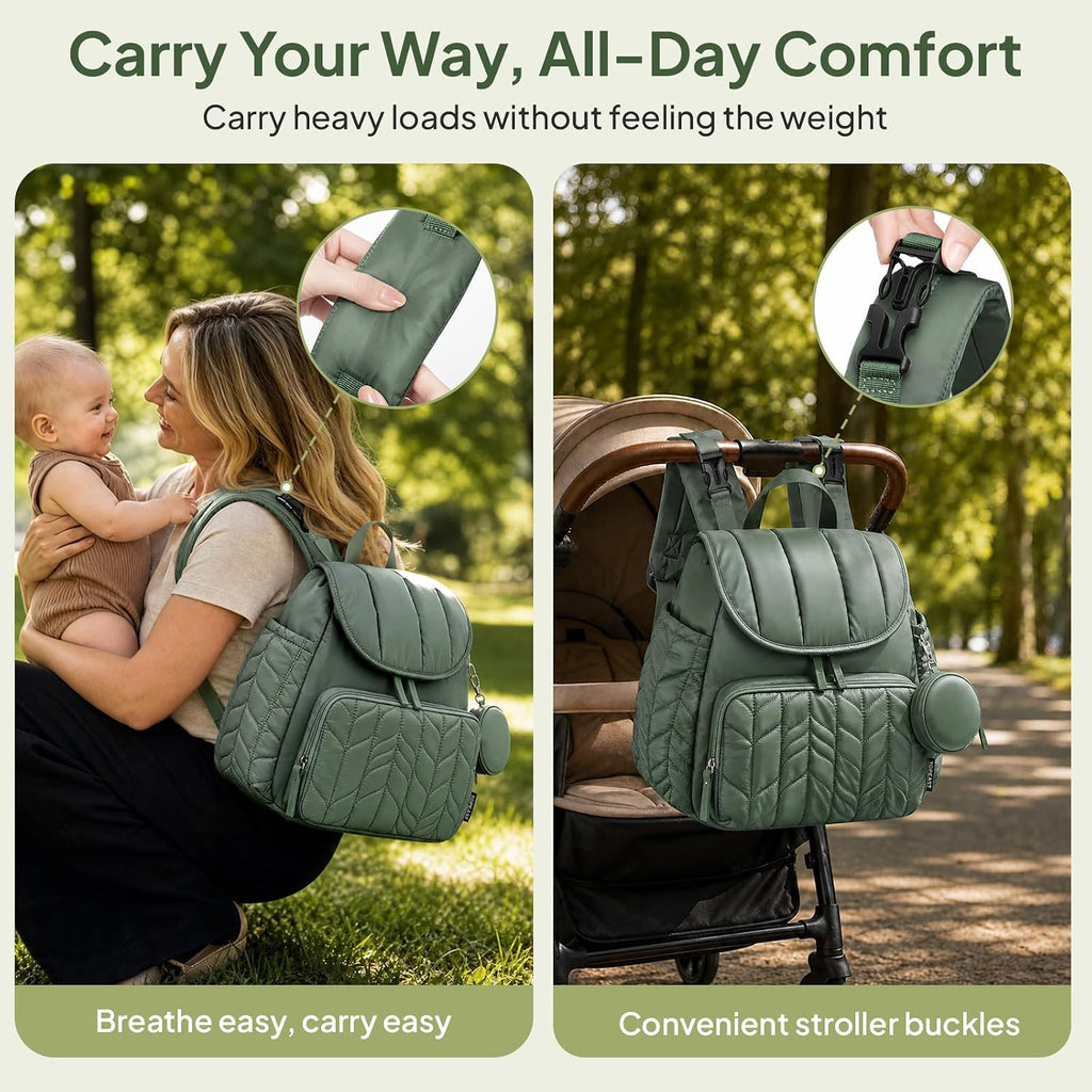 Small Diaper Bag Backpack, 18L Lightweight Baby Travel Bag