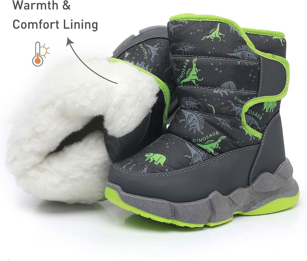 Toddler Snow Boots for Boys Girls Kids Winter Boots with Hook Loop
