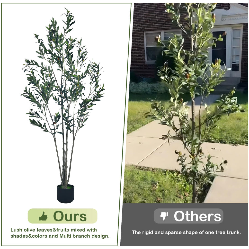 Artificial Olive Tree 6ft Fake Plants Lush Leaves Aesthetic Decor