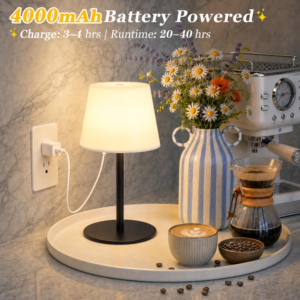 Shower Lamp Rechargeable Waterproof Lamp, Cordless Table Lamp