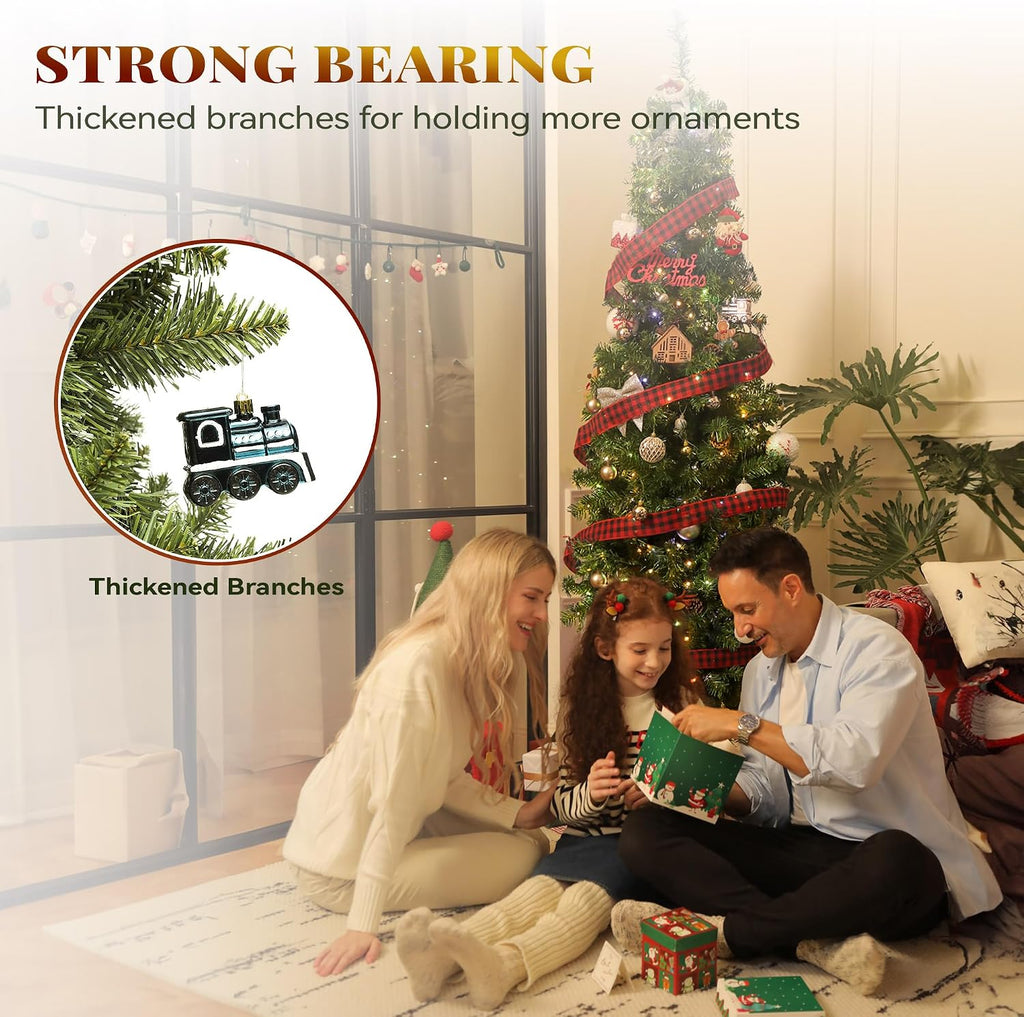 Prelit Green Fraser Fir Pencil Christmas Tree with Remote
