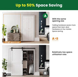 32" x 80" Paintable Bifold Door, 3-Panels Closet Doors with Hardward Kits, White Primed Surface Read